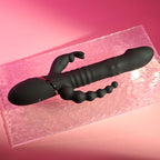 Playboy Pleasure BIG BUNNY ENERGY - Black 26.2 cm USB Rechargeable Rabbit Vibrator with Anal Beads