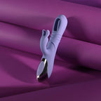 Playboy Pleasure TAP ME IN - Purple 24.2 cm USB Rechargeable Rabbit Vibrator with Tapping Shaft