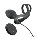 Anal Fantasy Elite Ass-Gasm Gyro-Milk Pro - Black USB Rechargeable Gyrating Butt Plug with Cock Ring