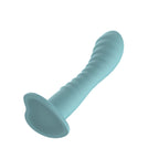 Passion Play Liquid Silicone Ridged Dildo - Blue - Blue 18 cm Dildo