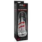 PDX Elite Mega-Bator Pro - Clear USB Rechargeable Vibrating & Spinning Auto Stroker