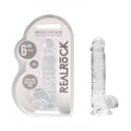 REALROCK 6'' Realistic Dildo With Balls - Clear 15.2 cm Dong