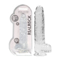 RealRock 9'' Realistic Dildo With Balls - Clear 22.9 cm Dong