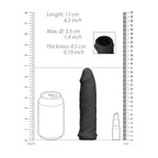 REALROCK 6'' Realistic Penis Sleeve - Black - Black 15.2 cm Penis Extension Sleeve