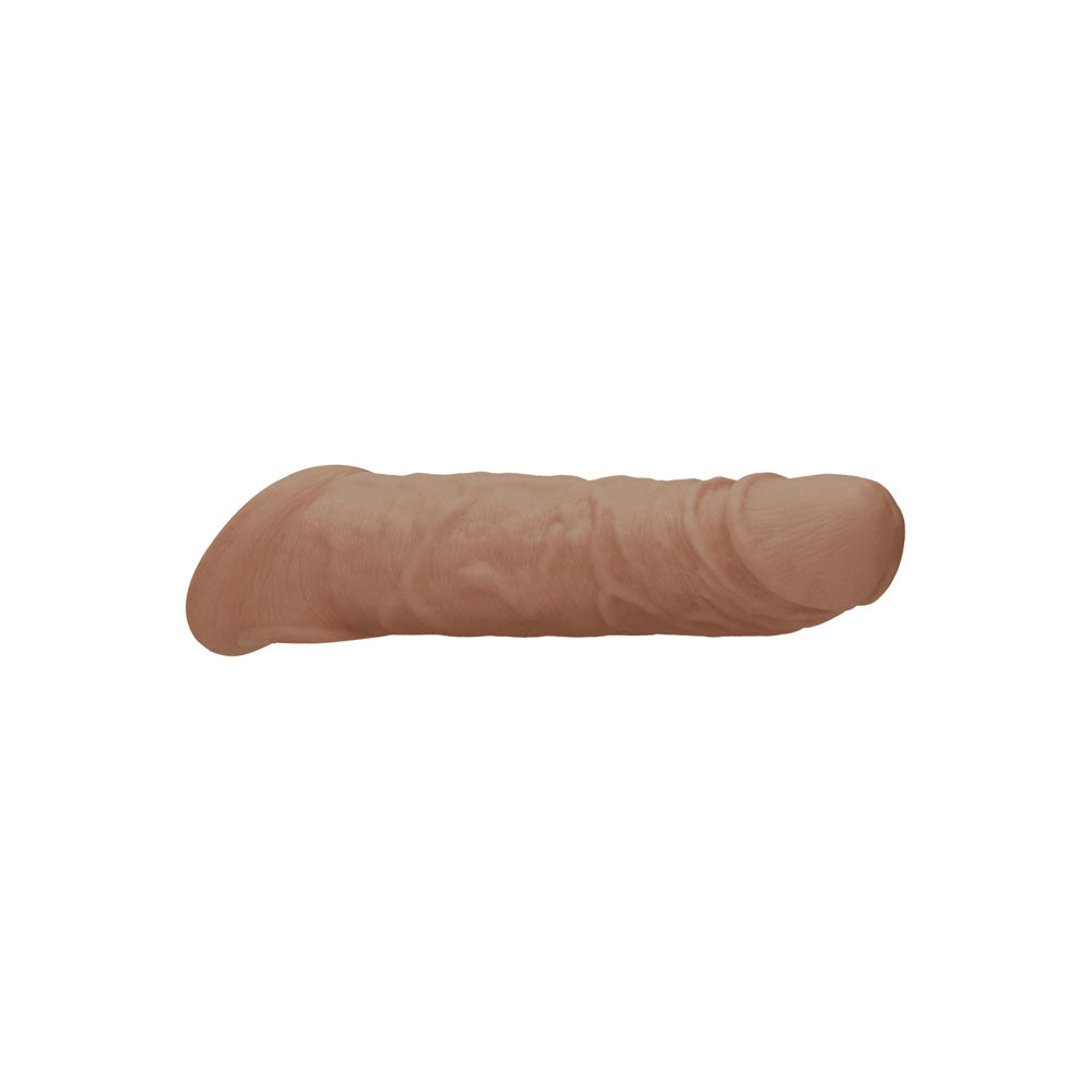 REALROCK 8'' Realistic Penis Extender with Rings - Tan - Tan 20.3 cm Penis Extension Sleeve
