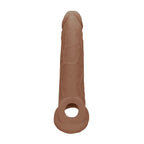 REALROCK 9'' Realistic Penis Extender with Rings - Tan - Tan 22.9 cm Penis Extension Sleeve