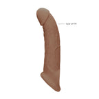 REALROCK 9'' Realistic Penis Extender with Rings - Tan - Tan 22.9 cm Penis Extension Sleeve