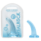 REALROCK Non Realistic Dildo With Suction Cup - 11.5 cm - Blue - Blue 11.5 cm Curved Pegging Dong