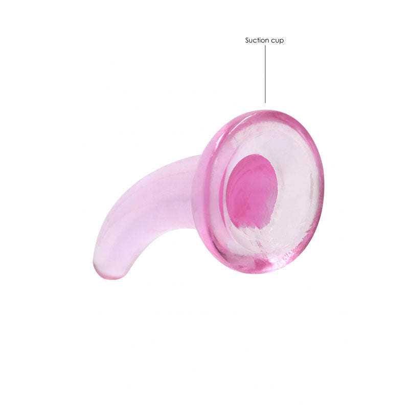 REALROCK Non Realistic Dildo With Suction Cup - 11.5 cm - Pink 11.5 cm Curved Pegging Dong