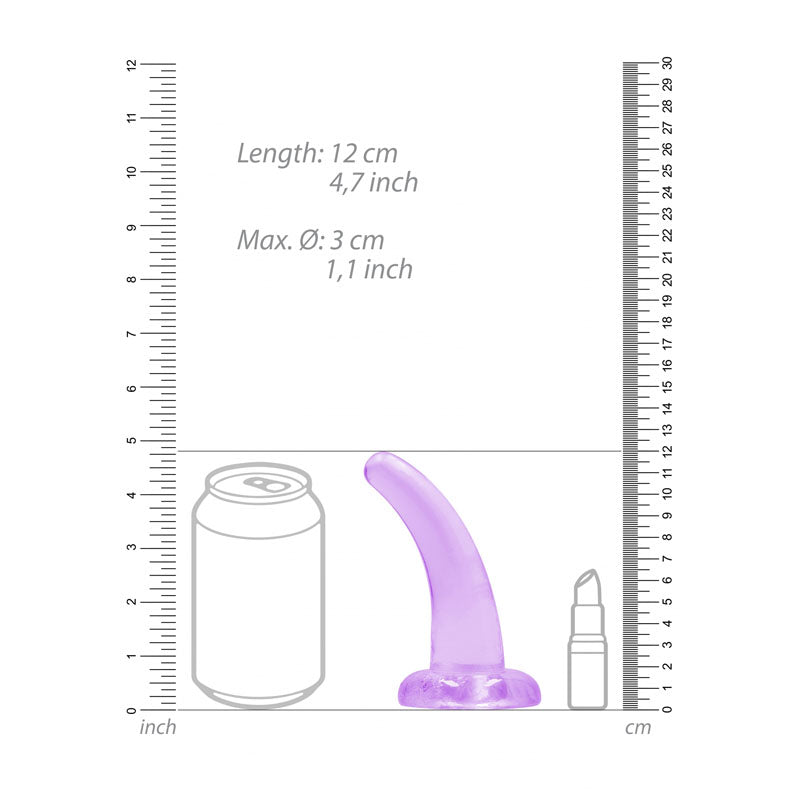REALROCK Non Realistic Dildo With Suction Cup - 11.5 cm - Purple 11.5 cm Curved Pegging Dong
