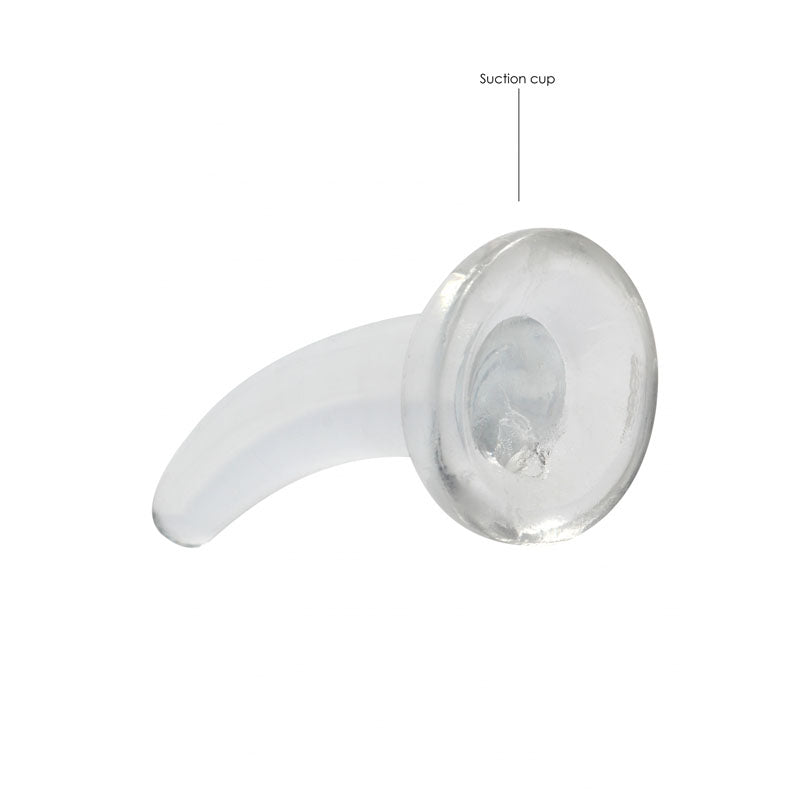REALROCK Non Realistic Dildo With Suction Cup - 11.5 cm - Clear 11.5 cm Curved Pegging Dong
