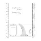 REALROCK Non Realistic Dildo With Suction Cup - 11.5 cm - Clear 11.5 cm Curved Pegging Dong