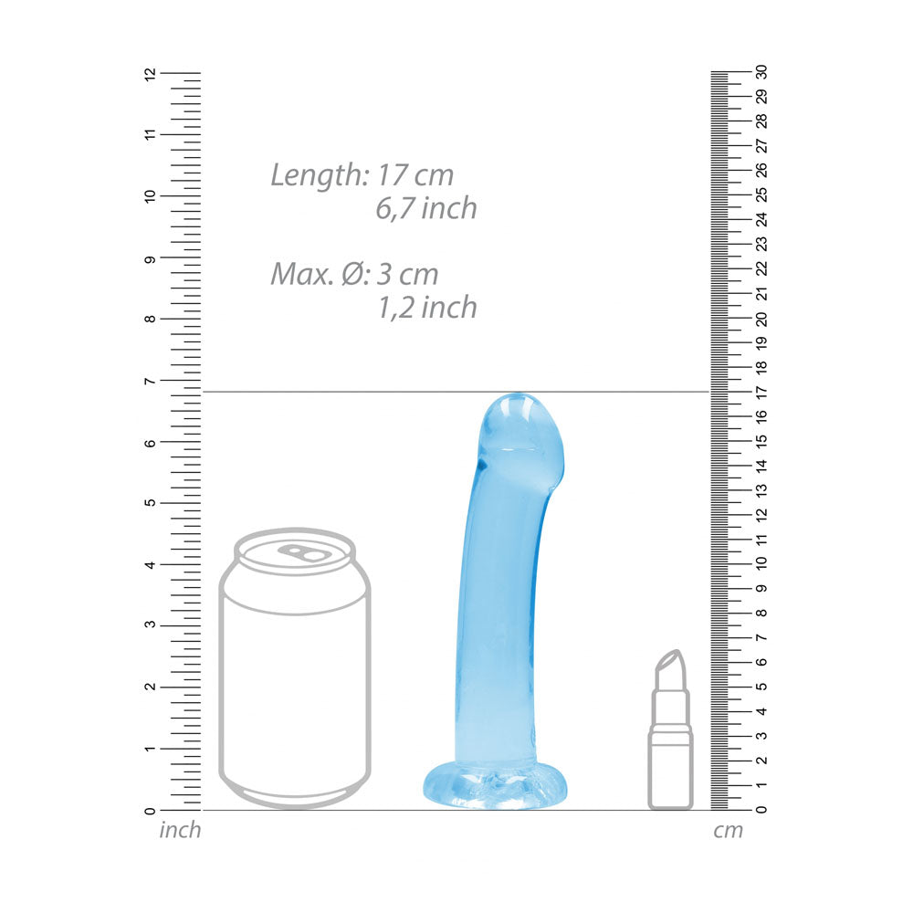 REALROCK Non Realistic Dildo With Suction Cup - 17 cm - Blue - Blue 17 cm Dong