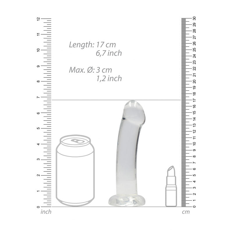 REALROCK Non Realistic Dildo With Suction Cup - 17 cm - Clear 17 cm Dong
