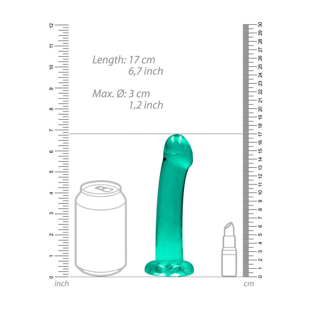 REALROCK Non Realistic Dildo With Suction Cup - 17 cm - Turquoise - Turquoise 17 cm Dong
