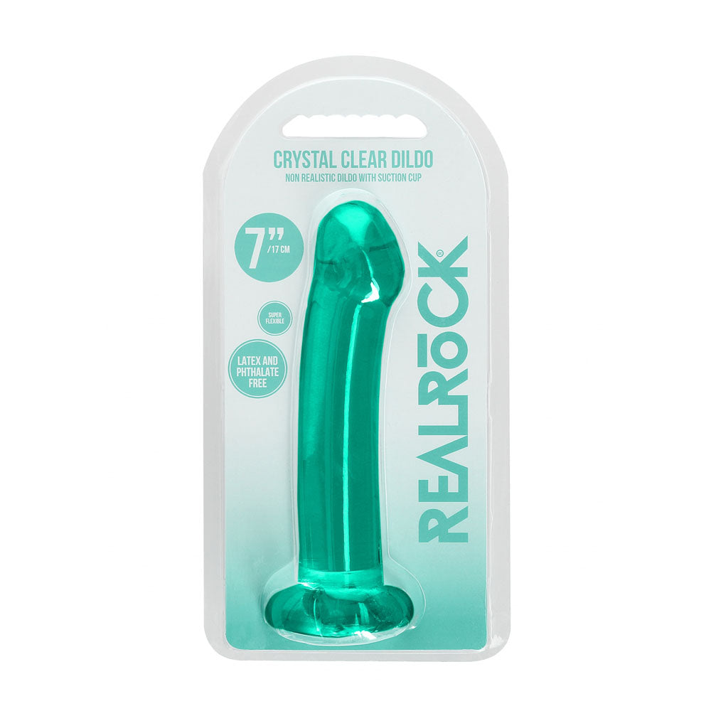 REALROCK Non Realistic Dildo With Suction Cup - 17 cm - Turquoise - Turquoise 17 cm Dong