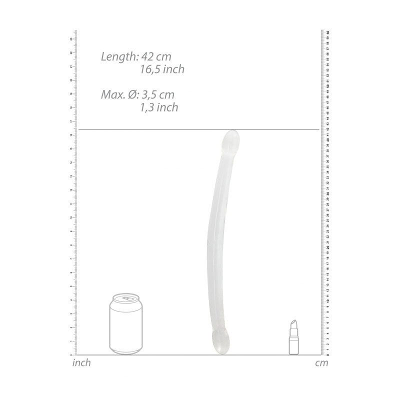 REALROCK Non Realistic Double Dong 17'' - Clear 43 cm Double Dong