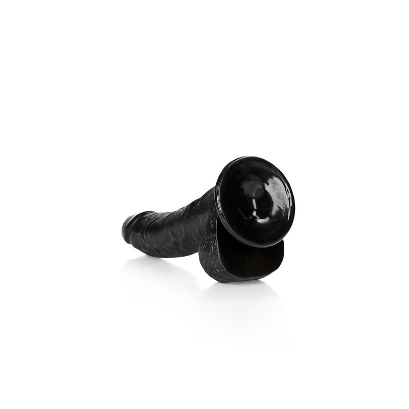 REALROCK Realistic Regular Curved Dong with Balls - 20.5 cm - Black 20.5 cm (8'') Dong