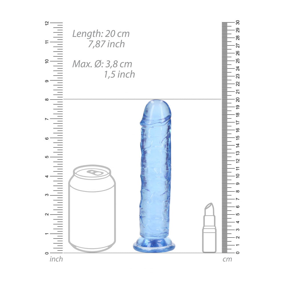 REALROCK 18 cm Straight Dildo - Blue - Blue 18 cm (7'') Dong