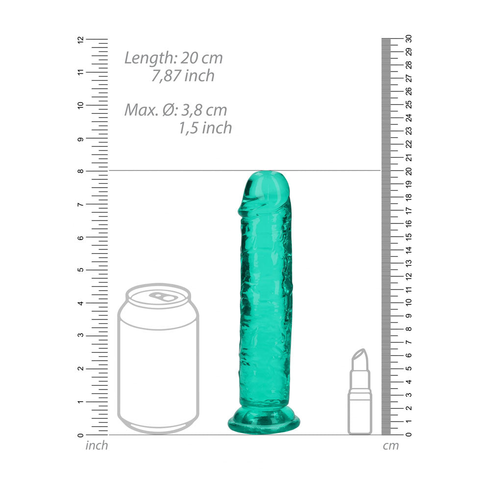 REALROCK 18 cm Straight Dildo - Turquoise - Turquoise 18 cm (7'') Dong