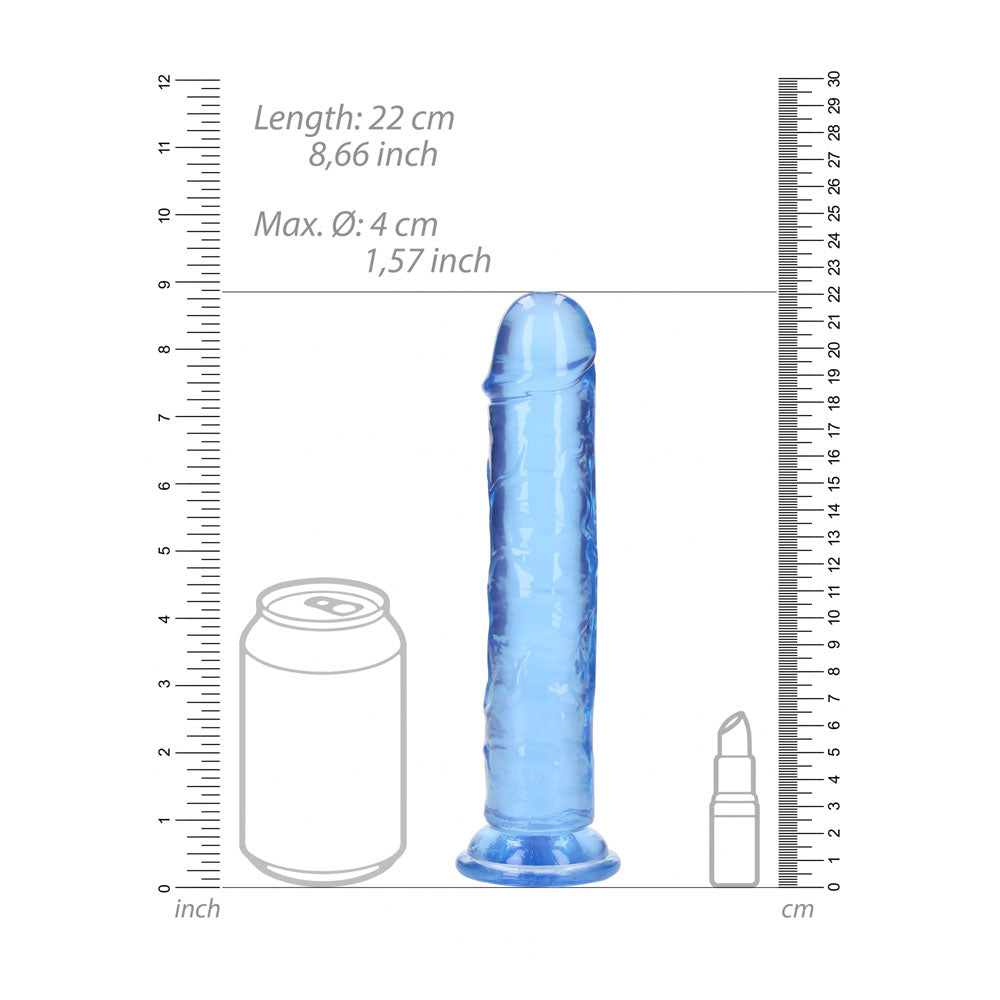 REALROCK 20 cm Straight Dildo - Blue - Blue 20 cm (8'') Dong