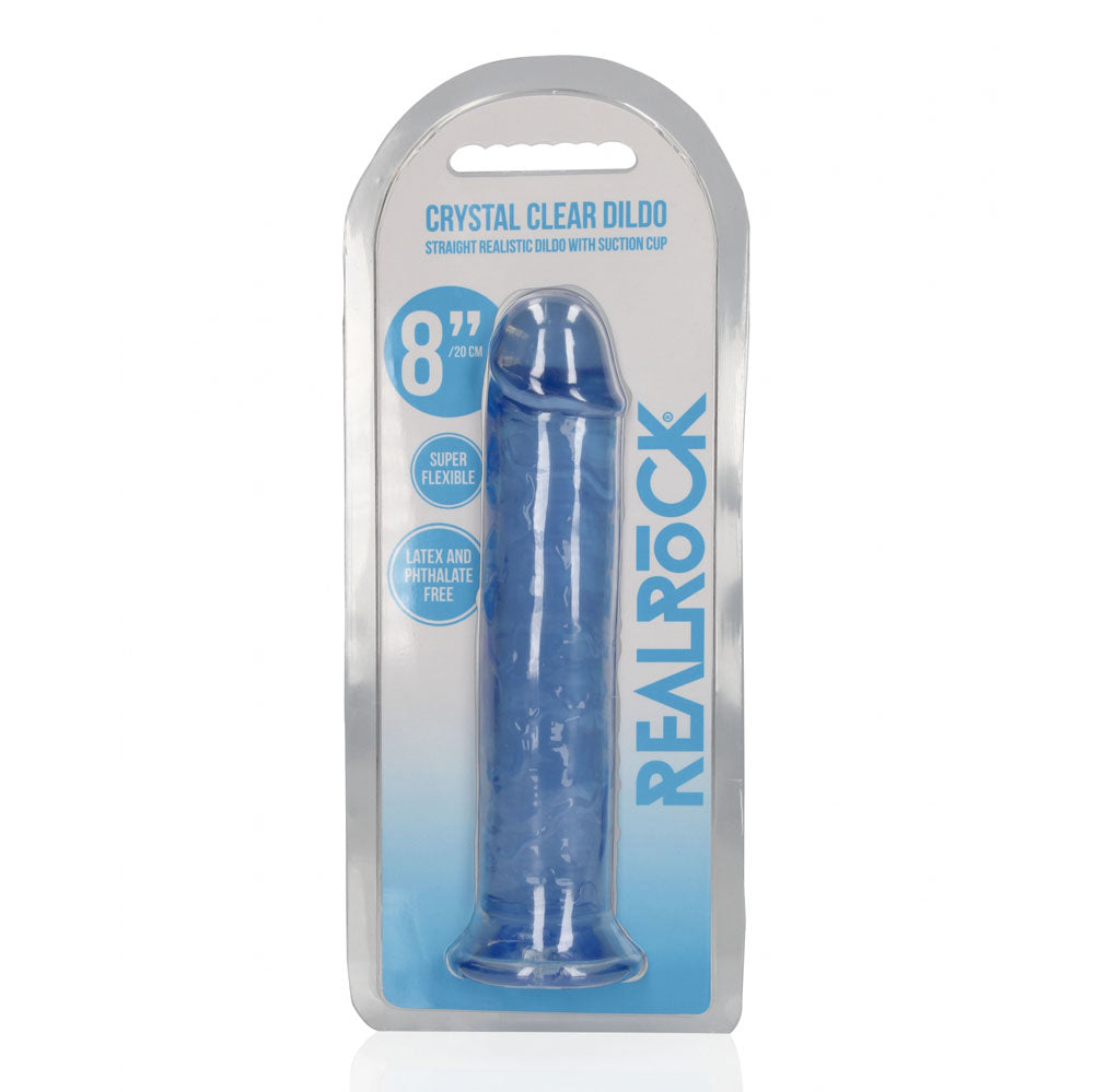 REALROCK 20 cm Straight Dildo - Blue - Blue 20 cm (8'') Dong