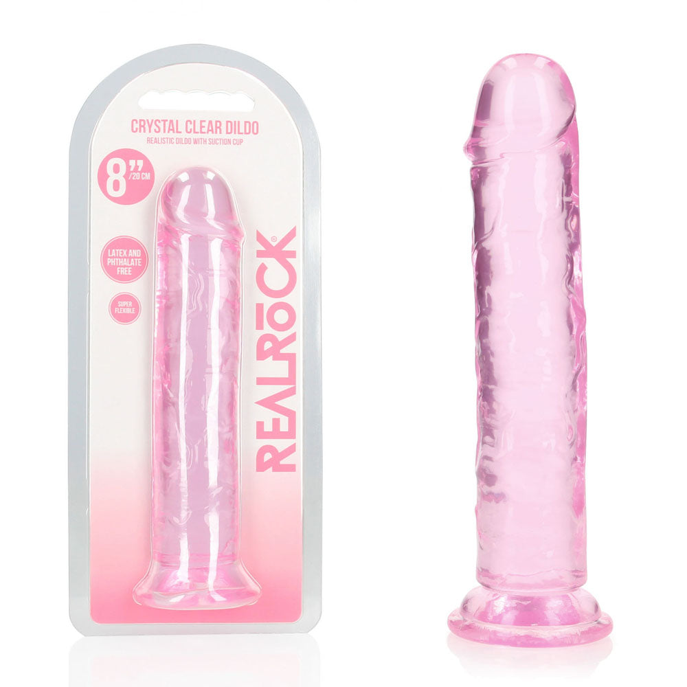 REALROCK 20 cm Straight Dildo - Pink - Pink 20 cm (8'') Dong