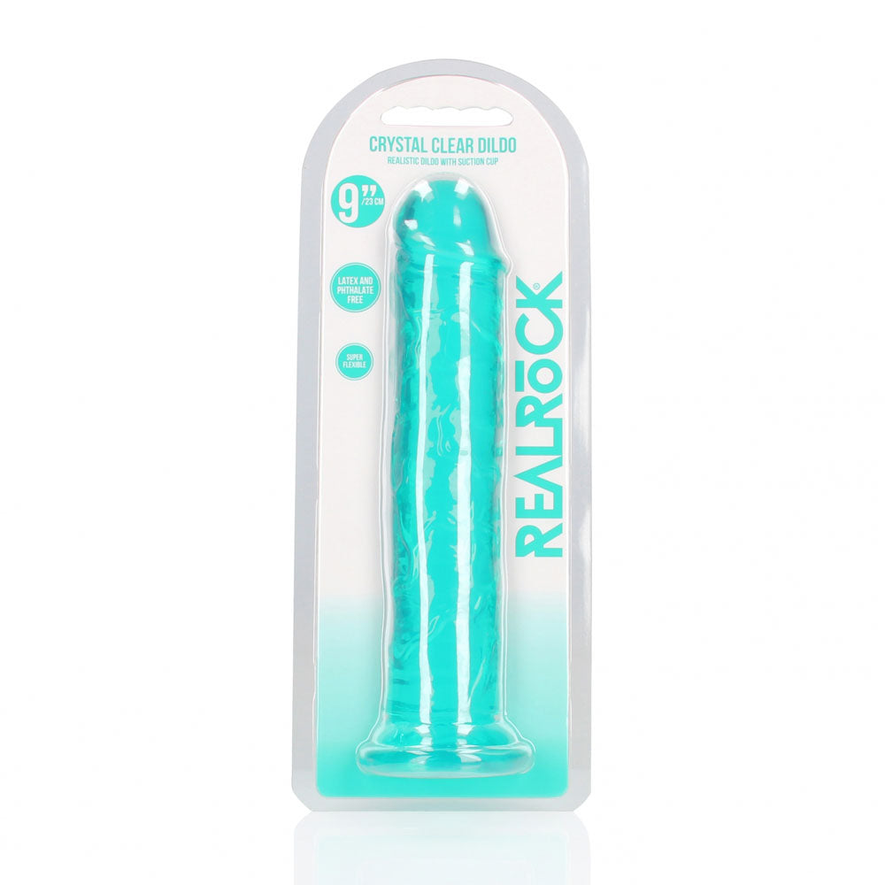 REALROCK 25 cm Straight Dildo - Turquoise - Turquoise 25 cm (10'') Dong