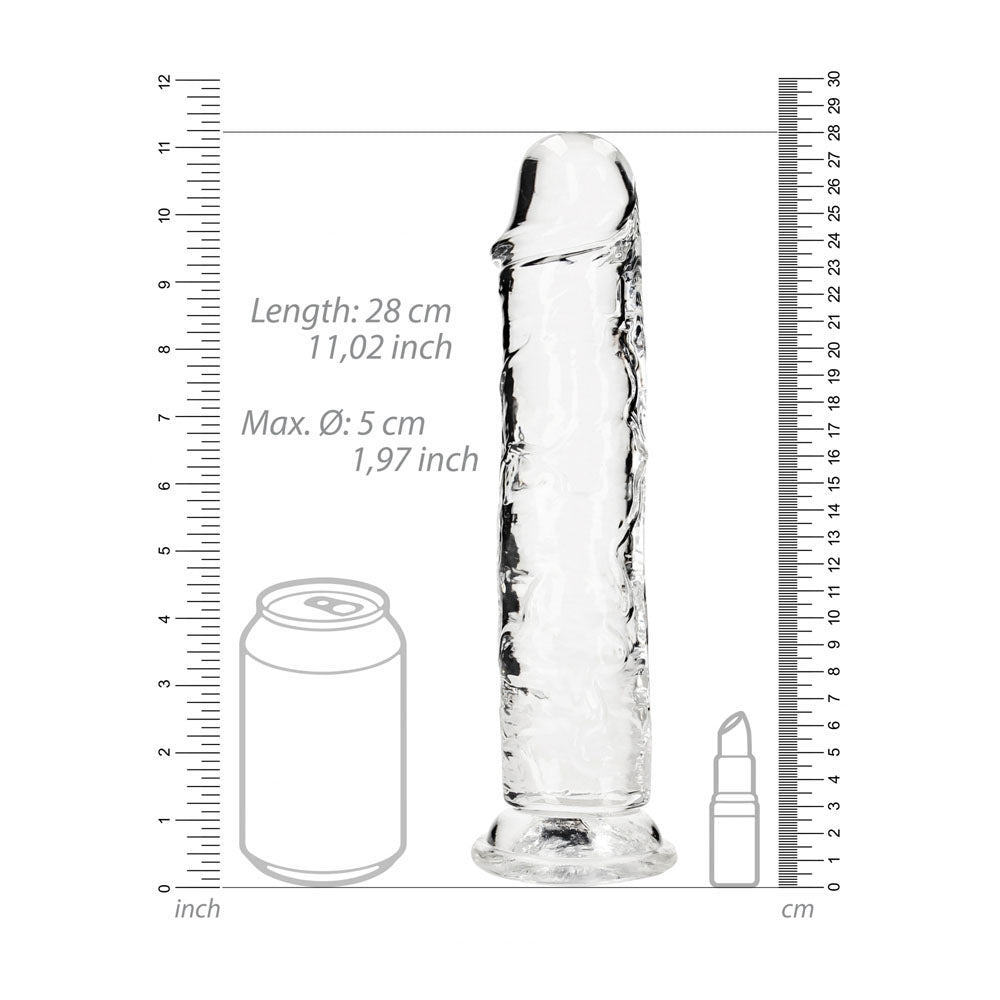 REALROCK 28 cm Straight Dildo - Transparent - Clear 28 cm (10'') Dong