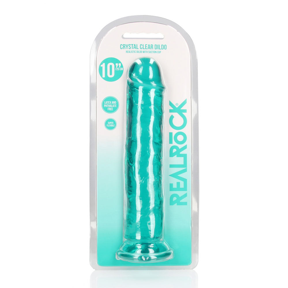 REALROCK 28 cm Straight Dildo - Turquoise - Turquoise 28 cm (10'') Dong