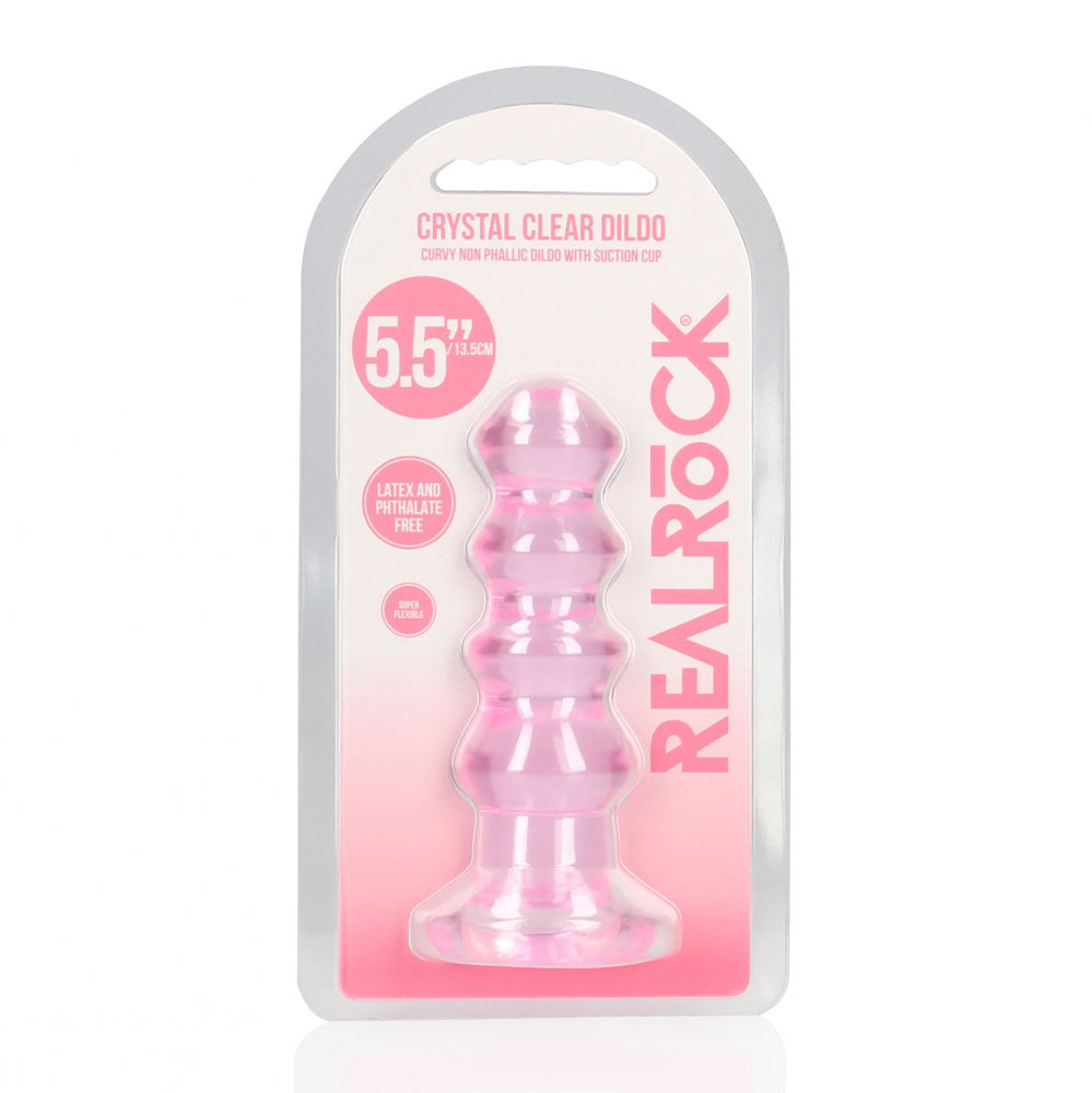 REALROCK 14 cm Curvy Anal Plug - Pink - Pink 14 cm (4.5'') Butt Plug