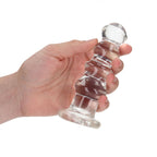 REALROCK 14 cm Curvy Anal Plug - Transparent - Clear 14 cm (4.5'') Butt Plug
