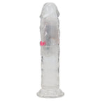 REALROCK 6'' No Balls Wireless Rechargeable LED Vibrating Dong - Clear with LED 16.5 cm USB Rechargeable Vibrating Dong with Remote