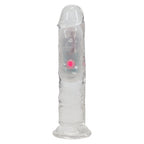 REALROCK 6'' No Balls Wireless Rechargeable LED Vibrating Dong - Clear with LED 16.5 cm USB Rechargeable Vibrating Dong with Remote