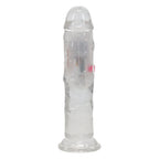 REALROCK 6'' No Balls Wireless Rechargeable LED Vibrating Dong - Clear with LED 16.5 cm USB Rechargeable Vibrating Dong with Remote