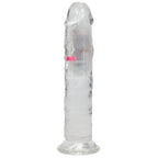 REALROCK 7'' No Balls Wireless Rechargeable LED Vibrating Dong - Clear with LED 20 cm USB Rechargeable Vibrating Dong with Remote