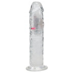 REALROCK 8'' No Balls Wireless Rechargeable LED Vibrating Dong - Clear with LED 22 cm USB Rechargeable Vibrating Dong with Remote