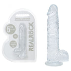 REALROCK 5'' Crystal Clear Dildo with Balls - Clear - Clear 14.7 cm Dong