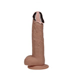 REALROCK Metal Head 6'' Rechargeable Dildo - Tan - Tan 16.2 cm USB Rechargeable Vibrating Dildo with Metal Head and Wireless Remote