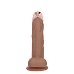 REALROCK Metal Head 6'' Rechargeable Dildo - Tan - Tan 16.2 cm USB Rechargeable Vibrating Dildo with Metal Head and Wireless Remote