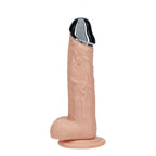 REALROCK Metal Head 7'' Rechargeable Dildo - Flesh - Flesh 19 cm USB Rechargeable Vibrating Dildo with Metal Head and Wireless Remote