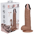 REALROCK Metal Head 7'' Rechargeable Dildo - Tan - Tan 19 cm USB Rechargeable Vibrating Dildo with Metal Head and Wireless Remote