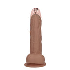 REALROCK Metal Head 7'' Rechargeable Dildo - Tan - Tan 19 cm USB Rechargeable Vibrating Dildo with Metal Head and Wireless Remote
