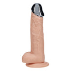 REALROCK Metal Head 8'' Rechargeable Dildo - Flesh - Flesh 22 cm USB Rechargeable Vibrating Dildo with Metal Head and Wireless Remote