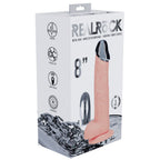 REALROCK Metal Head 8'' Rechargeable Dildo - Flesh - Flesh 22 cm USB Rechargeable Vibrating Dildo with Metal Head and Wireless Remote