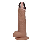 REALROCK Metal Head 8'' Rechargeable Dildo - Tan - Tan 22 cm USB Rechargeable Vibrating Dildo with Metal Head and Wireless Remote