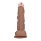 REALROCK Metal Head 8'' Rechargeable Dildo - Tan - Tan 22 cm USB Rechargeable Vibrating Dildo with Metal Head and Wireless Remote