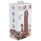 REALROCK Metal Head 8'' Rechargeable Dildo - Tan - Tan 22 cm USB Rechargeable Vibrating Dildo with Metal Head and Wireless Remote