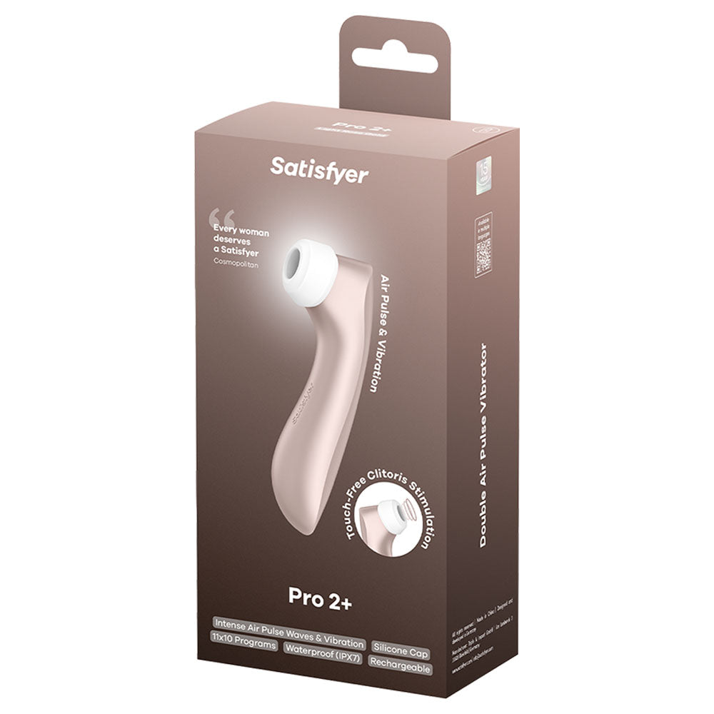 Satisfyer Pro 2+ Rose Gold - Rose Gold Touch-Free USB-C Rechargeable Clitoral Stimulator with Vibration