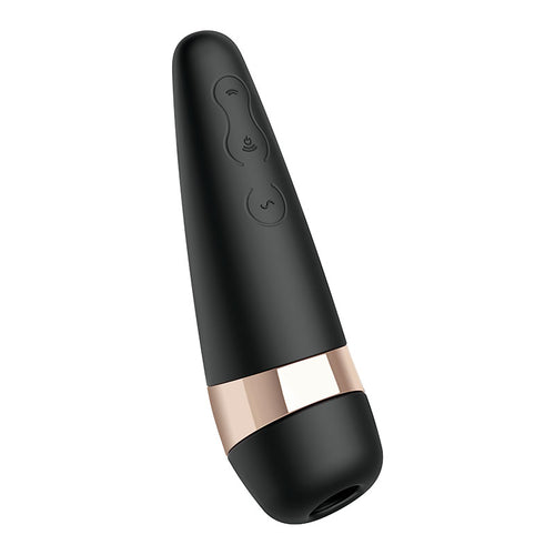 Satisfyer Pro 3+ Black - Black USB-Rechargeable Air Pulse Clitoral Stimulator with Vibration